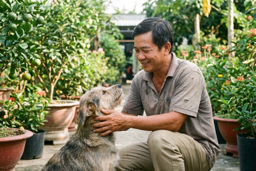 Chú chó bị bỏ rơi đêm Giao thừa vẫy đuôi nhưng hung dữ