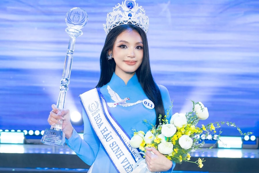 Người đẹp quê Phú Thọ đăng quang Hoa hậu Sinh viên Hòa bình Việt Nam 2025