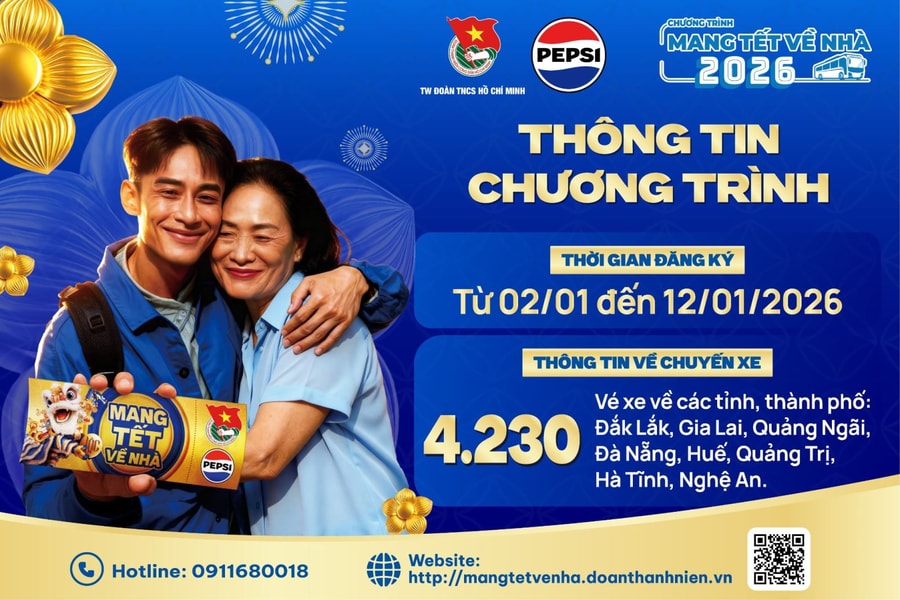 Dành tặng 4.230 vé xe ô tô cho sinh viên, người lao động trong dịp Tết Nguyên đán 2026