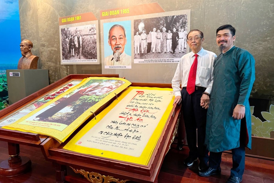 Tác phẩm thư pháp 'Miền Nam nhớ mãi ơn Người' sẽ được xác lập kỷ lục thế giới