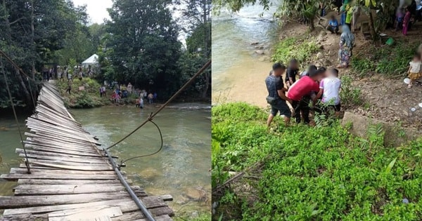 Sập cầu treo, 50 khách dự đám cưới rơi xuống sông