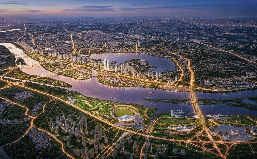 Đề xuất xây 4 khu đô thị phục vụ di dân trục đại lộ sông Hồng