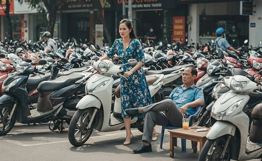 Mất hứng cà phê vì bảo vệ bắt tự dắt xe, lấy vé