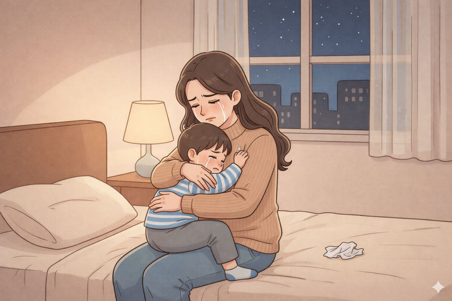 Con khóc gọi bố trong đêm sau khi bố đi theo tình yêu đích thực