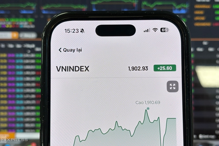 Chứng khoán vượt 1.900 điểm