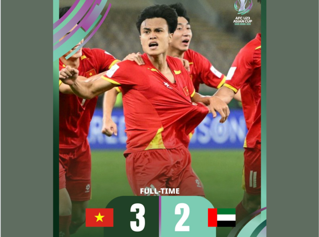 Video những pha bóng nghẹt thở trong trận đấu giữa U23 Việt Nam và UAE