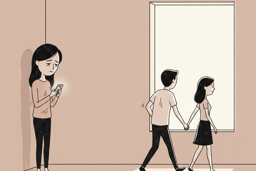 Bị người mới từ chối, anh quay lại năn nỉ tôi