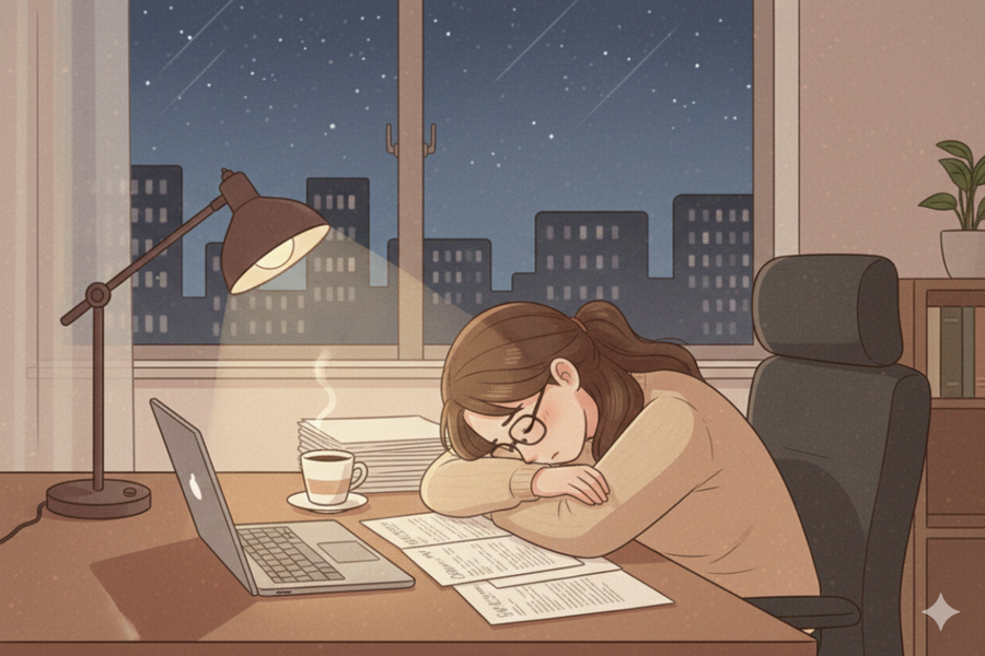 Kiệt sức sau bốn tháng làm việc ở công ty mới