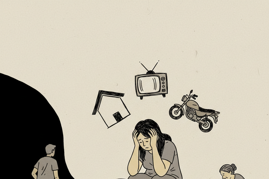 Mẹ chồng hay lấy trộm cám đem bán còn chồng thì đi nhậu tối ngày