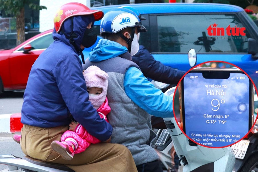 Hà Nội rét dưới 10 độ C, người dân co ro trên đường đi làm