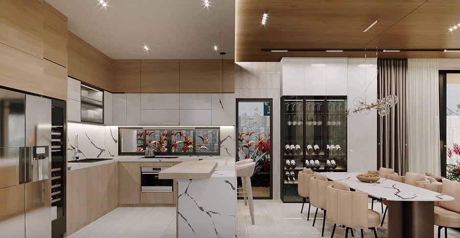 Mẫu tủ bếp chữ U độc đáo được ưa chuộng hiện nay