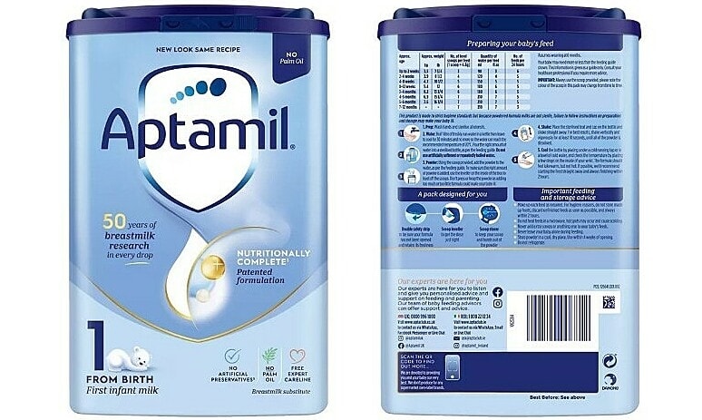 Anh thu hồi lô sữa Aptamil do lo ngại độc tố