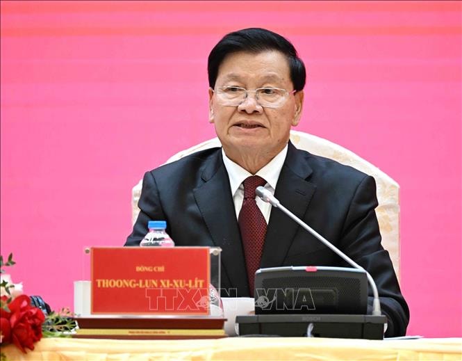 Tổng Bí thư, Chủ tịch nước Lào thông tin về Đại hội XII của Đảng Nhân dân Cách mạng Lào