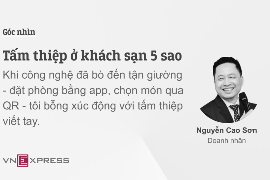 Tấm thiệp ở khách sạn 5 sao
