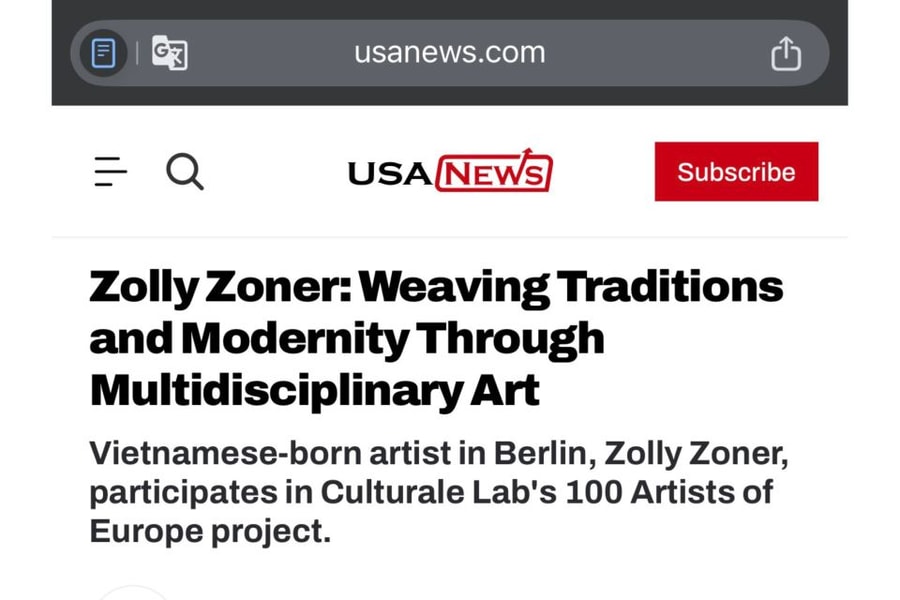 Nghệ sĩ Việt Zolly Zoner được vinh danh trong dự án ‘100 nghệ sĩ đương đại châu Âu’