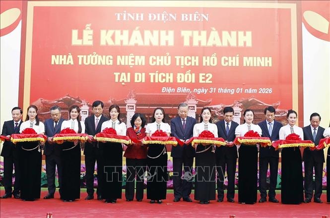 Tổng Bí thư Tô Lâm dự Lễ Khánh thành Nhà tưởng niệm Chủ tịch Hồ Chí Minh tại di tích đồi E2
