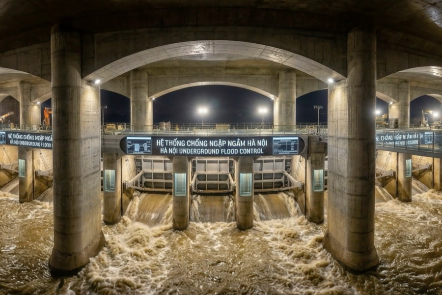 Hà Nội muốn làm bể ngầm khổng lồ ứng phó ngập úng