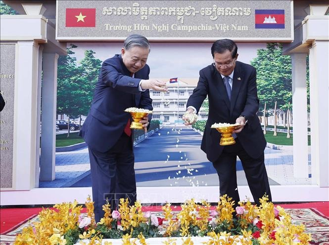 Tổng Bí thư Tô Lâm dự lễ khởi công Trường Hữu nghị Campuchia - Việt Nam