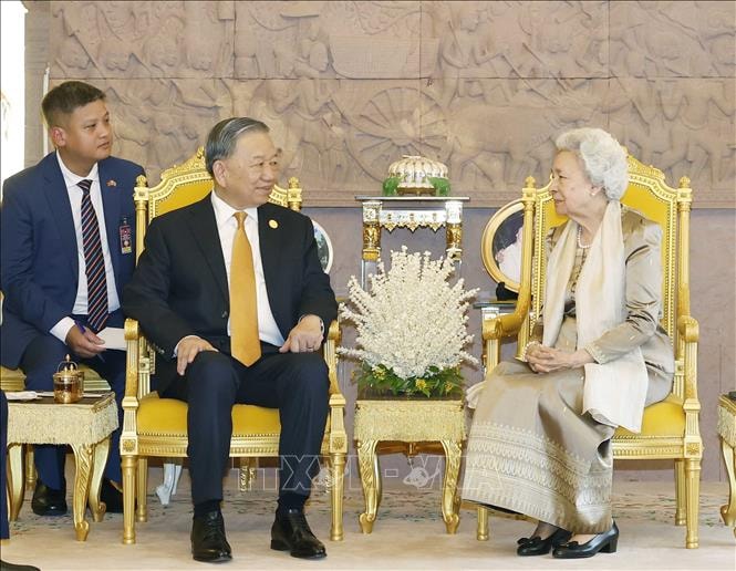 Tổng Bí thư Tô Lâm thăm Hoàng thái hậu Norodom Monineath Sihanouk