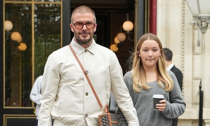 Thời trang dạo phố của David Beckham và con gái