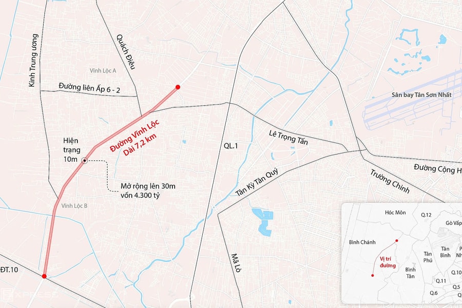 TP HCM chi gần 7.000 tỷ đồng mở rộng đường ở cửa ngõ phía Tây