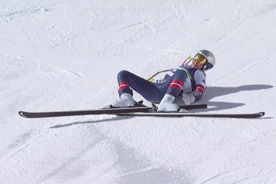 'Nữ hoàng trượt tuyết' gãy chân ở Olympic mùa Đông 2026