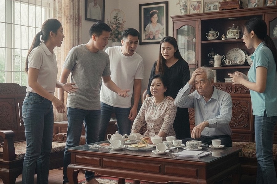 Nhà 5 anh chị em nhưng con gái phải 'gánh' cha mẹ