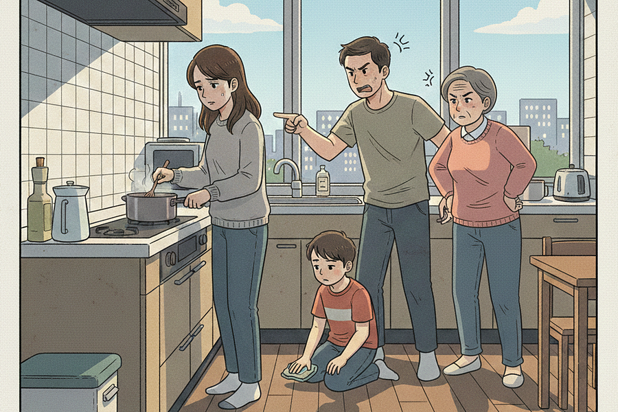 Tôi bị chồng đánh khi phản ứng chị chồng để bảo vệ con trai