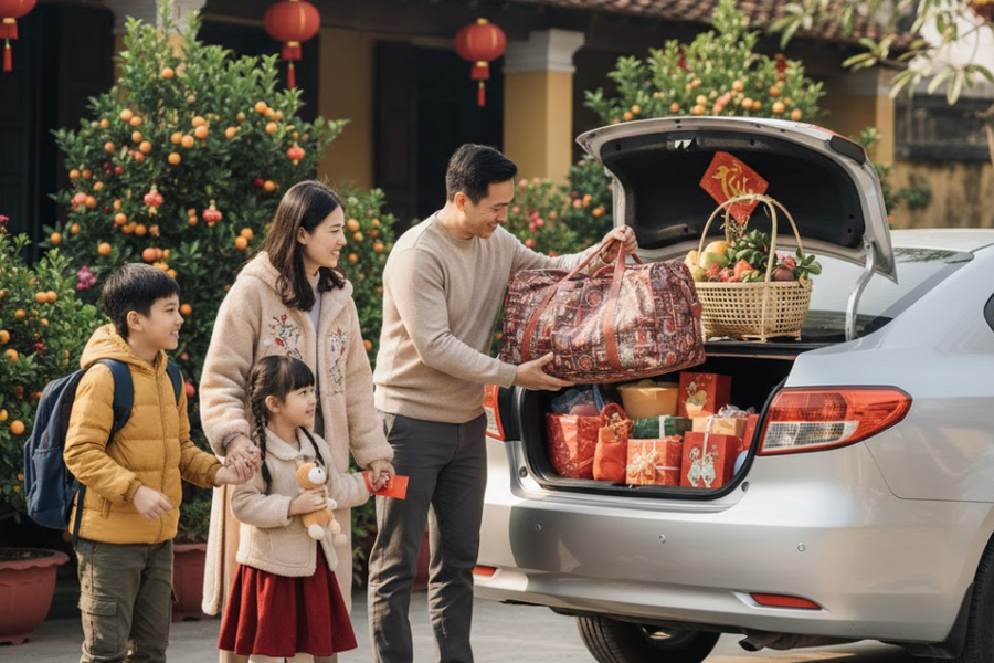 Mua được ôtô sau tám năm không về quê dịp Tết