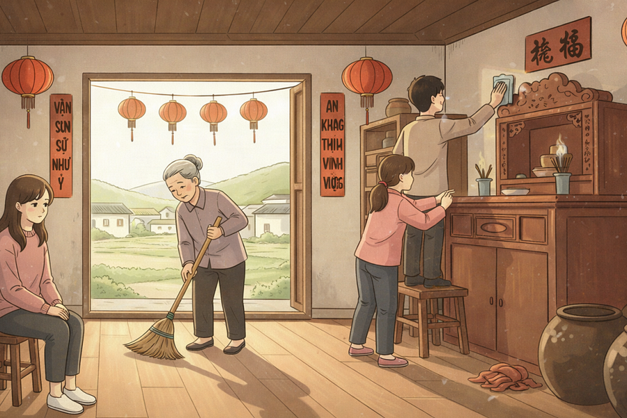 Vợ không cho bố con tôi về Tết nhà nội sớm