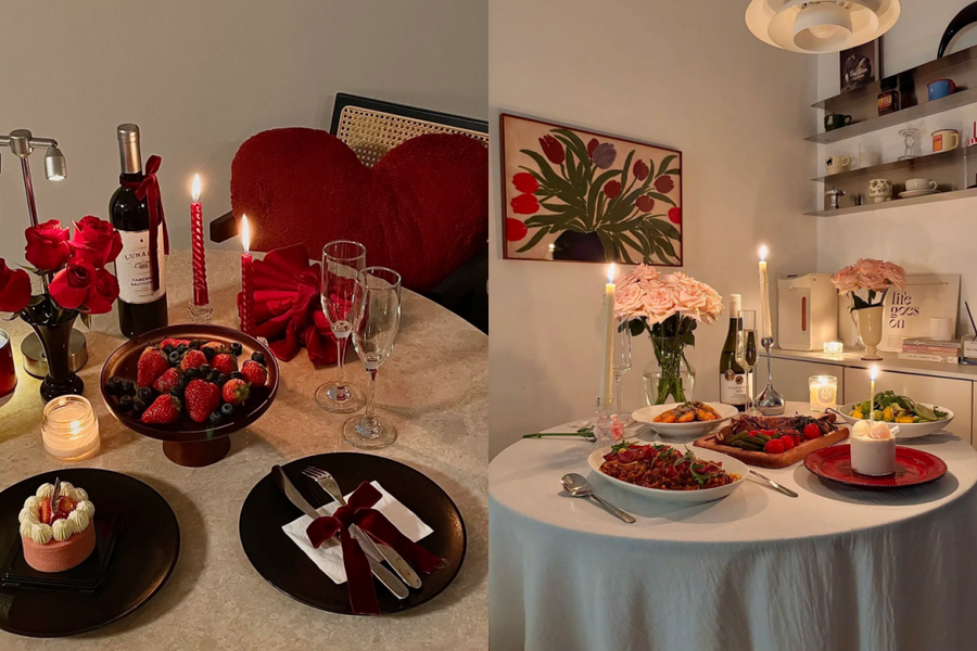 Biến bàn ăn tại gia thành 'nhà hàng' riêng tư dịp Valentine