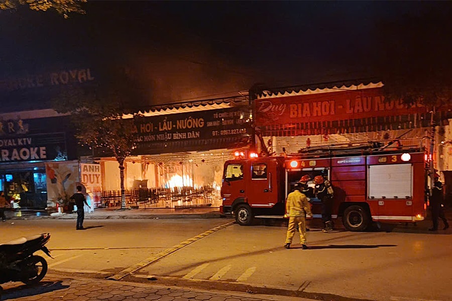 Cháy quán bia ở Bắc Ninh, một người chết
