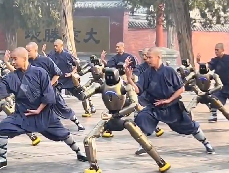 Robot hình người gây sốt khi biểu diễn võ thuật tại Thiếu Lâm Tự