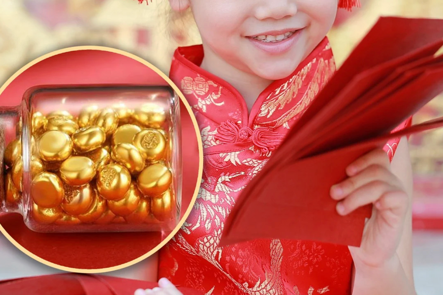 Bé gái 10 tuổi mua được 8 chỉ vàng từ tiền lì xì