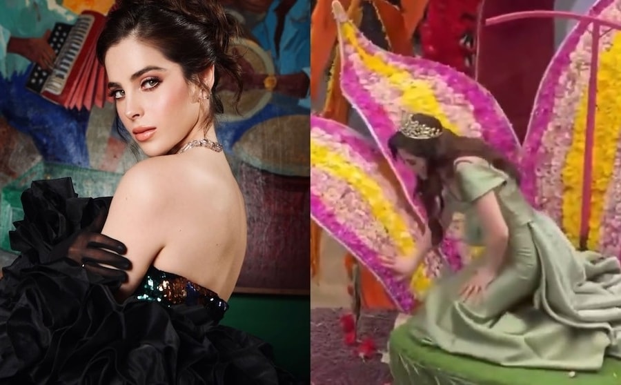 Hoa hậu Hoàn vũ Fatima Bosch ngã gục khi đang diễu hành