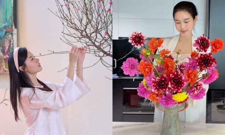 Thú vui cắm hoa ngày Tết của sao Việt