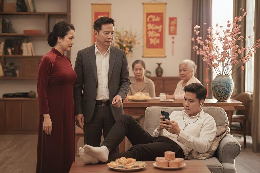 Tôi đánh vật kéo con 18 tuổi đi chúc Tết họ hàng