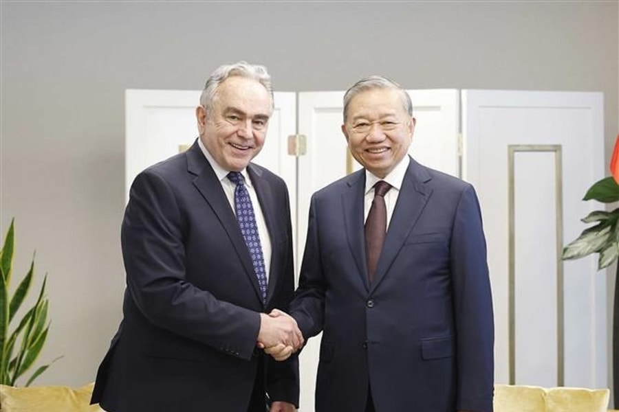 Tổng Bí thư Tô Lâm tiếp cựu Thứ trưởng thứ nhất Bộ Ngoại giao Mỹ Kurt Campbell