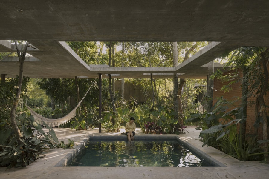 Rừng cây xanh mát len lỏi trong không gian sống 260 m2