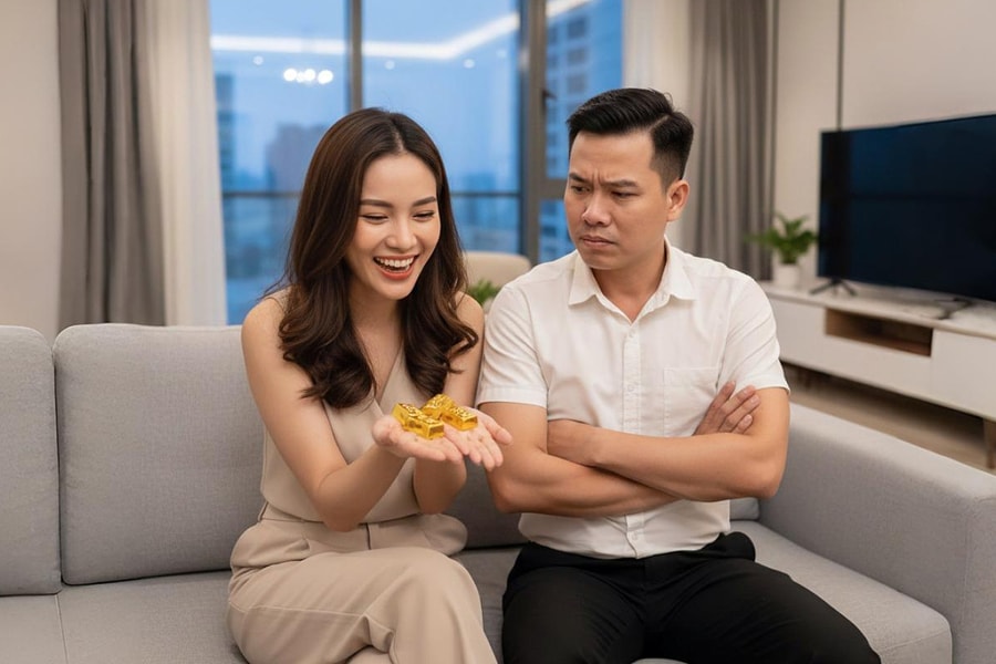 Khẩu chiến vì vợ đòi mua 5 chỉ vàng ngày vía Thần Tài