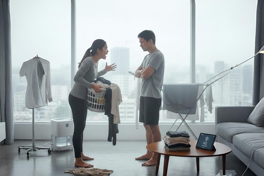 Cả nhà khổ sở ngày nồm vì chồng tiếc tiền mua máy hút ẩm