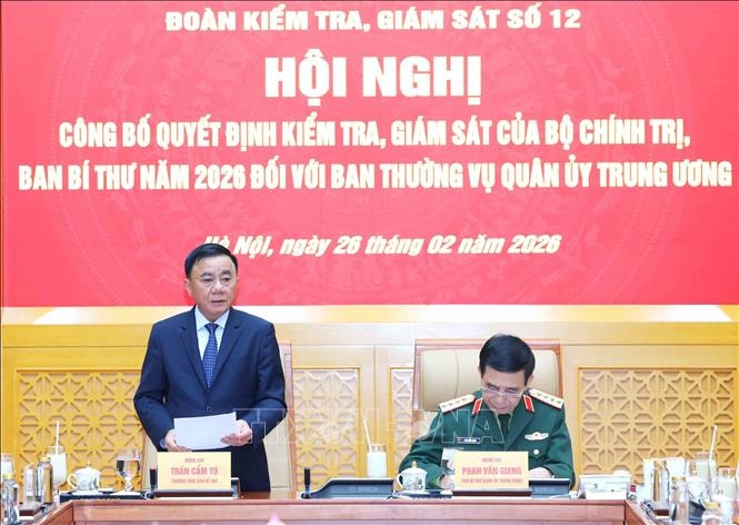 Hội nghị công bố quyết định kiểm tra, giám sát đối với Ban Thường vụ Quân ủy Trung ương