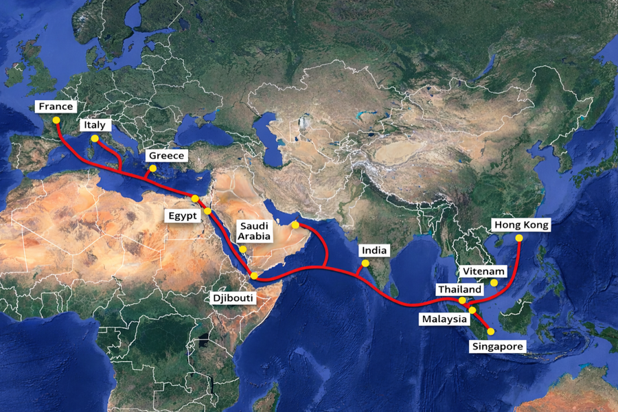 Cáp quang biển AAE1 gặp sự cố