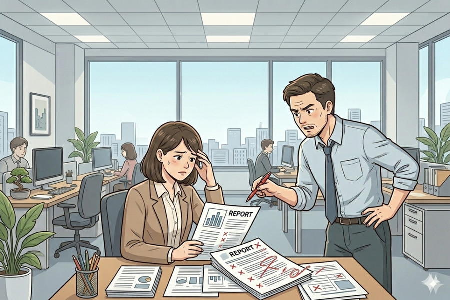 Không đoán được ý sếp nên kết quả công việc của tôi không cao