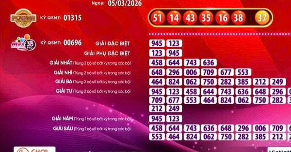 Vé số Vietlott trúng giải Jackpot 1 hơn 114,6 tỉ đồng
