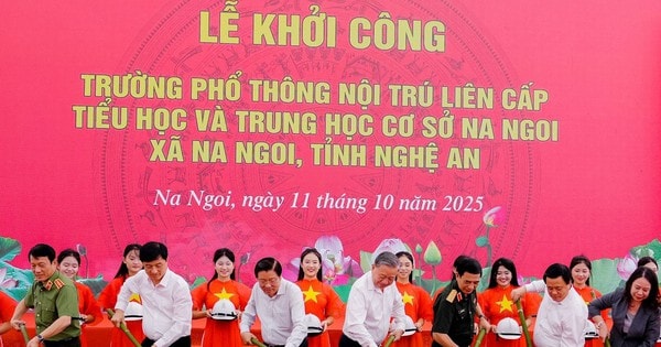 Tổng Bí thư Tô Lâm dự Lễ khởi công xây dựng Trường Phổ thông nội trú liên cấp TH và THCS Na Ngoi