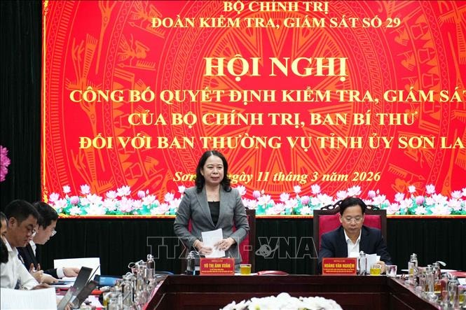 Công bố quyết định kiểm tra, giám sát đối với Ban Thường vụ Tỉnh ủy Sơn La