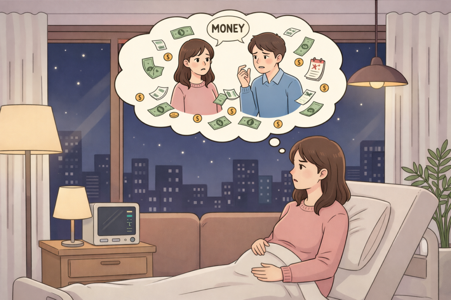 Vợ chồng tôi chia đôi chi phí nằm viện vì động thai