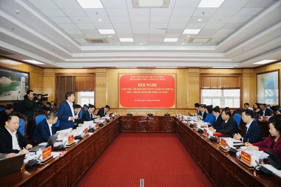 Đoàn Kiểm tra, giám sát số 16 của Bộ Chính trị làm việc với tỉnh Lai Châu