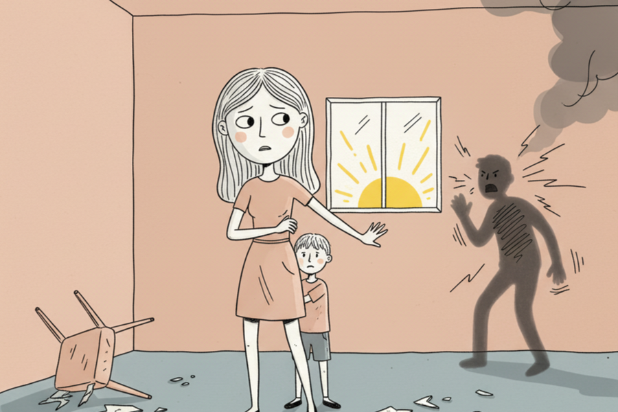 Chồng đánh tôi trước mặt con gái